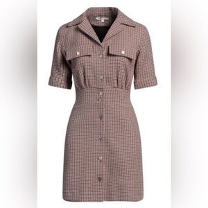 Maje Houndstooth Mini Flannel Dress